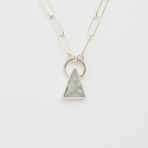 3月誕生石アクアマリンのシルバーネックレス