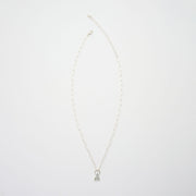 3月誕生石アクアマリンのシルバーネックレス