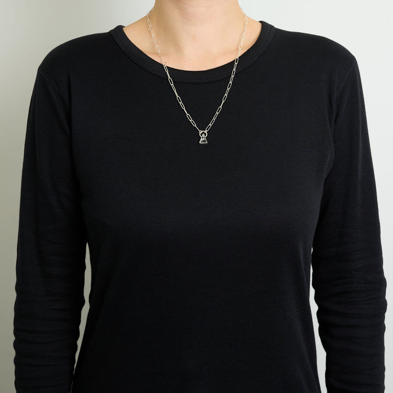 3月誕生石アクアマリンのシルバーネックレス