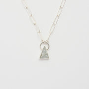 3月誕生石アクアマリンのシルバーネックレス