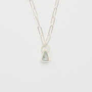 3月誕生石アクアマリンのシルバーネックレス