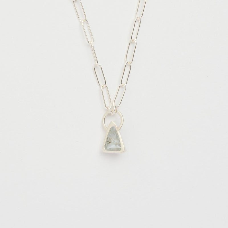 3月誕生石アクアマリンのシルバーネックレス