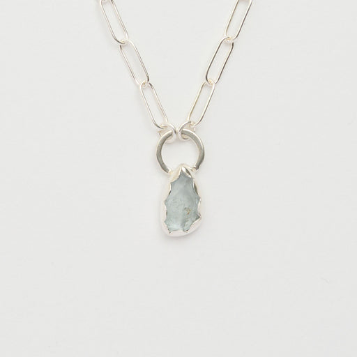 3月誕生石アクアマリンのシルバーネックレス