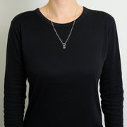 3月誕生石アクアマリンのシルバーネックレス