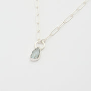 3月誕生石アクアマリンのシルバーネックレス