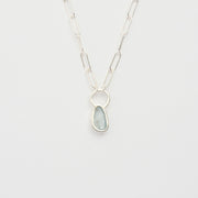 3月誕生石アクアマリンのシルバーネックレス