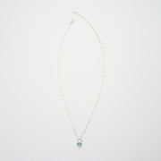 3月誕生石アクアマリンのシルバーネックレス