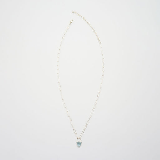 3月誕生石アクアマリンのシルバーネックレス