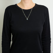 3月誕生石アクアマリンのシルバーネックレス