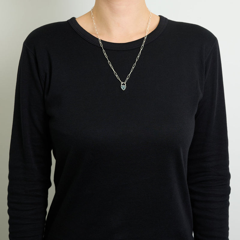 3月誕生石アクアマリンのシルバーネックレス