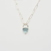 3月誕生石アクアマリンのシルバーネックレス