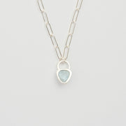 3月誕生石アクアマリンのシルバーネックレス