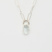 3月誕生石アクアマリンのシルバーネックレス