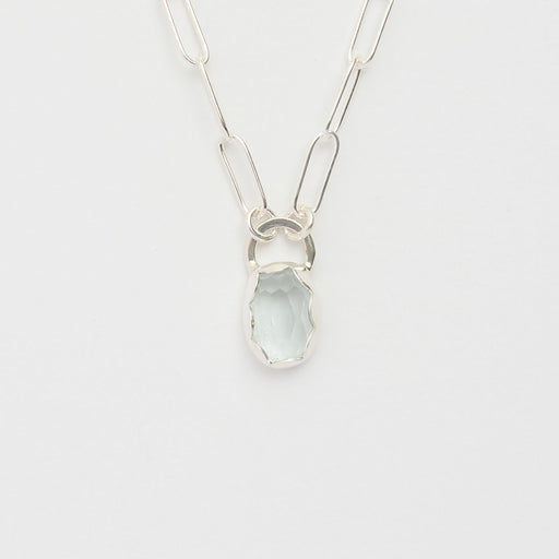 3月誕生石アクアマリンのシルバーネックレス