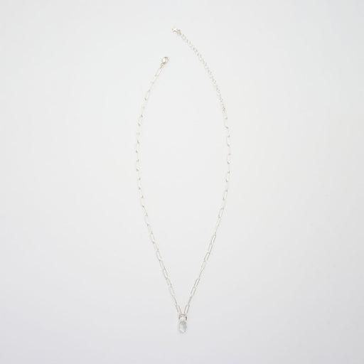 3月誕生石アクアマリンのシルバーネックレス