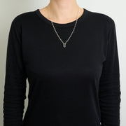 3月誕生石アクアマリンのシルバーネックレス