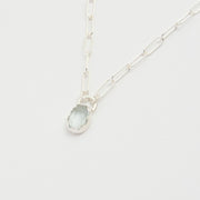 3月誕生石アクアマリンのシルバーネックレス