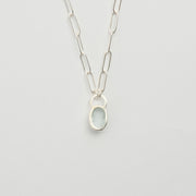 3月誕生石アクアマリンのシルバーネックレス