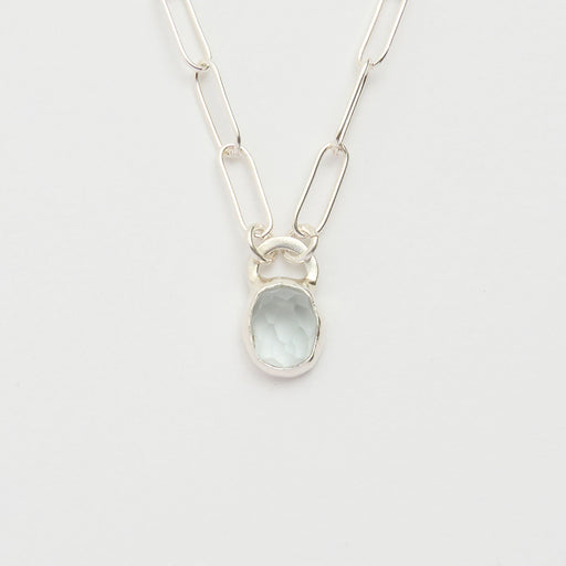 3月誕生石アクアマリンのシルバーネックレス