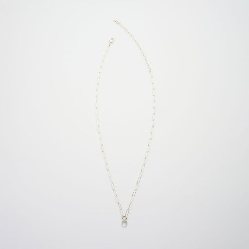 3月誕生石アクアマリンのシルバーネックレス
