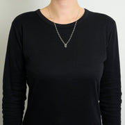 3月誕生石アクアマリンのシルバーネックレス