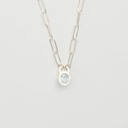 3月誕生石アクアマリンのシルバーネックレス