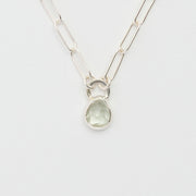 3月誕生石アクアマリンのシルバーネックレス