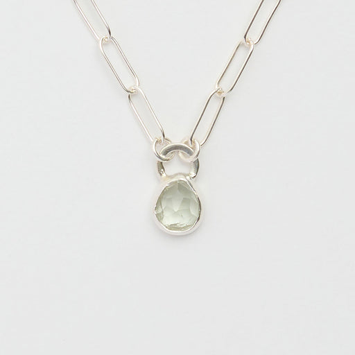 3月誕生石アクアマリンのシルバーネックレス