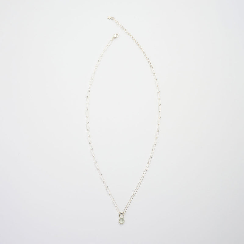 3月誕生石アクアマリンのシルバーネックレス