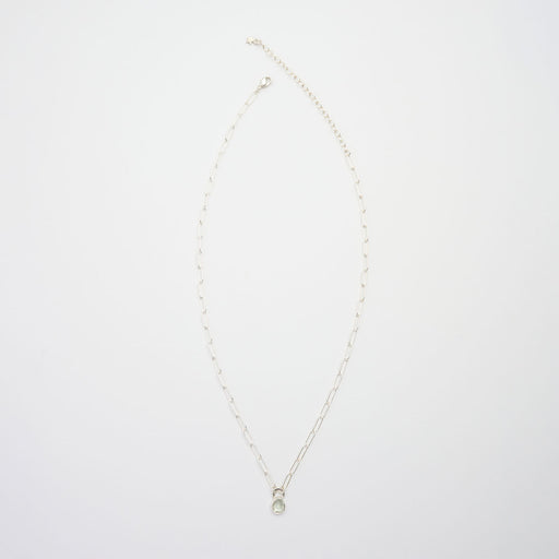 3月誕生石アクアマリンのシルバーネックレス