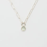 3月誕生石アクアマリンのシルバーネックレス