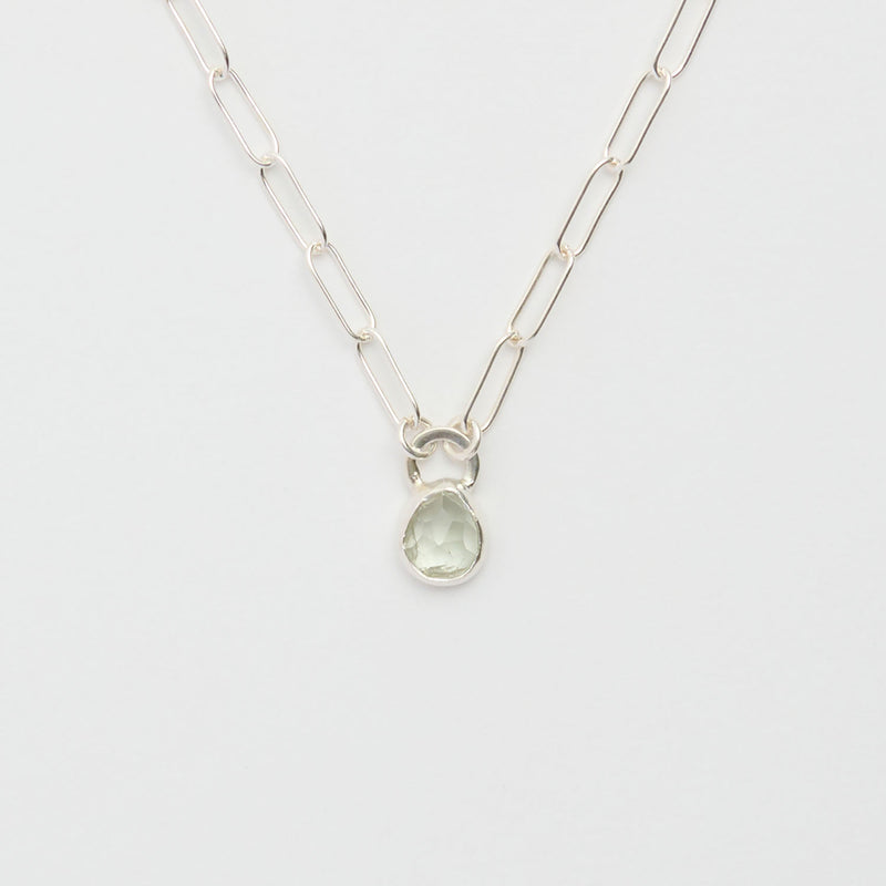 3月誕生石アクアマリンのシルバーネックレス