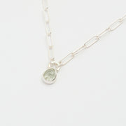 3月誕生石アクアマリンのシルバーネックレス