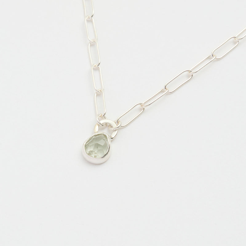 3月誕生石アクアマリンのシルバーネックレス