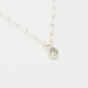 3月誕生石アクアマリンのシルバーネックレス