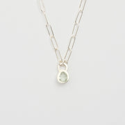 3月誕生石アクアマリンのシルバーネックレス