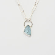 3月誕生石アクアマリンのシルバーネックレス