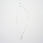 3月誕生石アクアマリンのシルバーネックレス