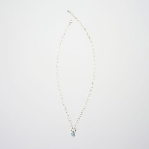 3月誕生石アクアマリンのシルバーネックレス