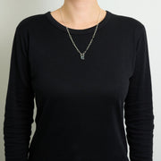 3月誕生石アクアマリンのシルバーネックレス