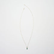 3月誕生石アクアマリンのシルバーネックレス