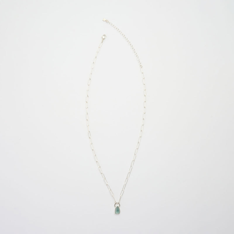 3月誕生石アクアマリンのシルバーネックレス
