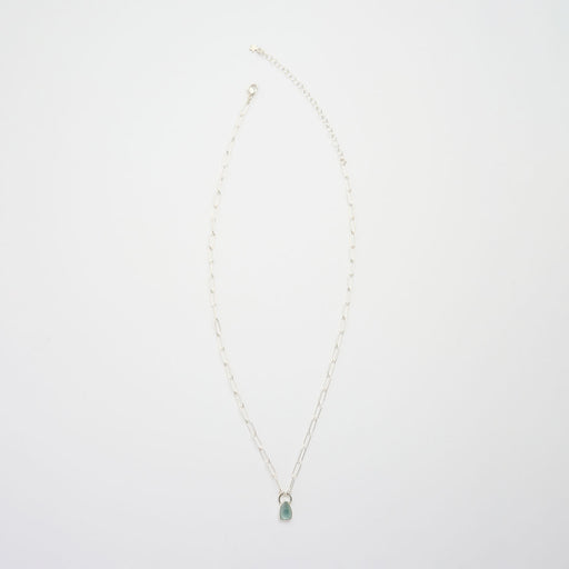 3月誕生石アクアマリンのシルバーネックレス