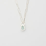 3月誕生石アクアマリンのシルバーネックレス