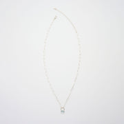 3月誕生石アクアマリンのシルバーネックレス