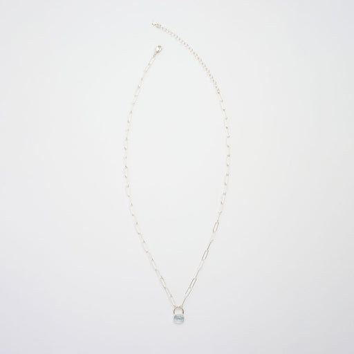 3月誕生石アクアマリンのシルバーネックレス
