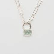 3月誕生石アクアマリンのシルバーネックレス