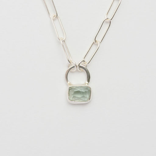 3月誕生石アクアマリンのシルバーネックレス