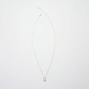 3月誕生石アクアマリンのシルバーネックレス