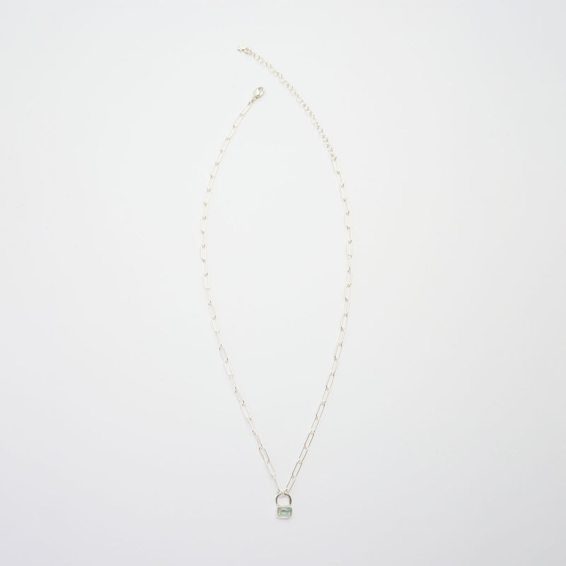 3月誕生石アクアマリンのシルバーネックレス